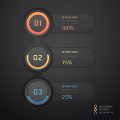 Modern black infographics banner. Vector illustration.