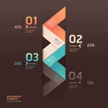 Modern arrow origami style number options banner.