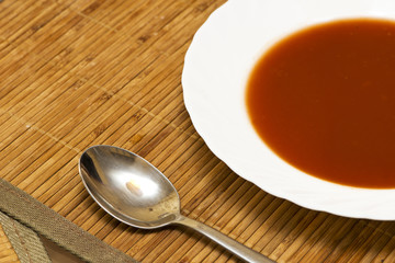 tomato soup. view from the top