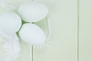 Fresh Ameraucana Eggs and Feathers