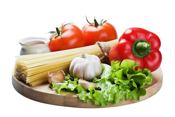 fresh vegetables and pasta