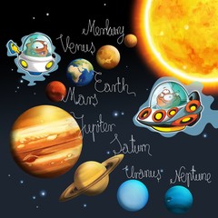Obraz premium Temat kosmitów - ufo - dla dzieci