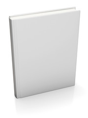 Front view of blank book on white background
