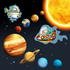 Obraz premium Temat kosmitów - ufo - dla dzieci