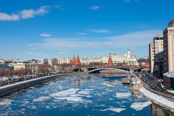  Kremlin in Moscow in sunny spring day
