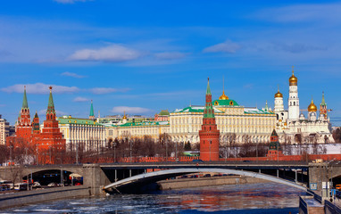 Obraz premium Russia, Moscow, type to the Moscow Kremlin and the river