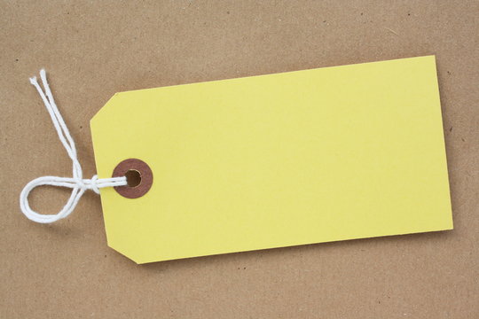 Yellow Paper Luggage Tag