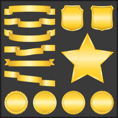 Golden Ribbons, Shields, Stars and Badges