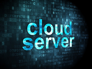 Obraz premium Networking concept: Cloud Server on digital background