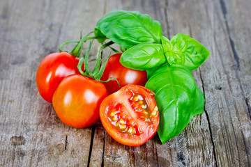 Tomaten mit Basilikum