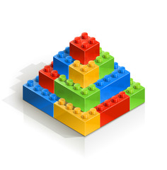 Plastic toy pyramid vector illustration isolated