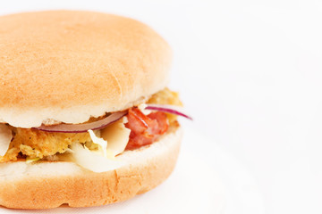 chicken burger with vegetables