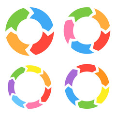 Color Circle Arrows Set. Vector