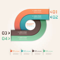 Modern arrow circle step up options banner. Vector illustration.
