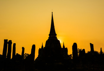 Wat Phra Si Sanphet Temple in Ayutthaya, thailand