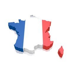 France - Accurate three dimensional map of France