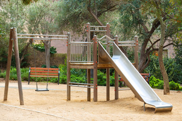  playground with metal slide