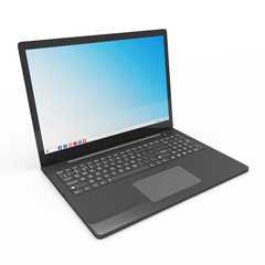 Modern Laptop isolated on white background