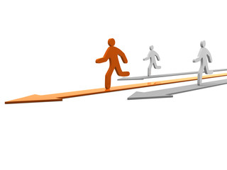 3d people - human character on arrows