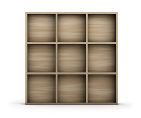 Empty wooden shelf