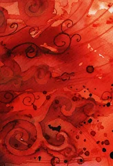 Papier Peint photo Lavable Inspiration picturale red