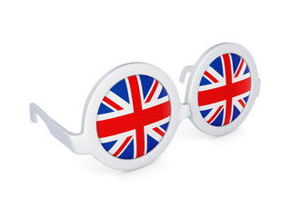 Glasses with flag of UK.