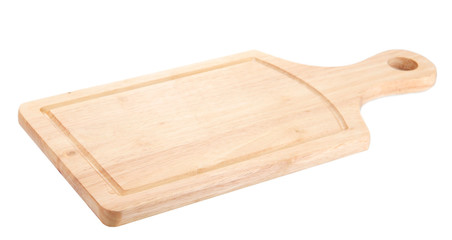 wooden cutting board isolated on white