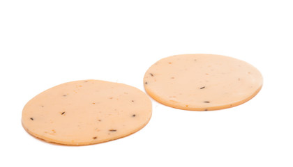 pieces of cheese isolated