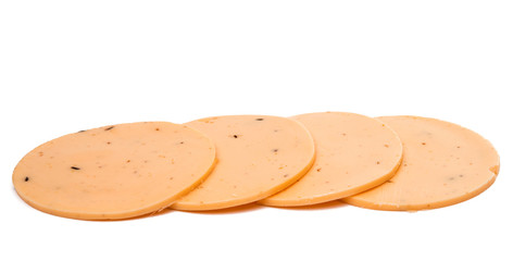 pieces of cheese isolated