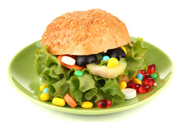 Conceptual image for nutritional care:assorted vitamins and