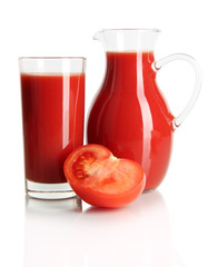 Tomato juice isolated on white