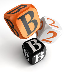 b2b orange black dice blocks