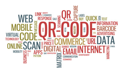 QR code word cloud illustration