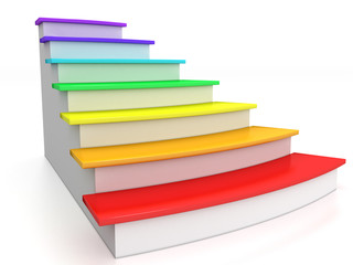 Ladder rungs with rainbow on a white background №5