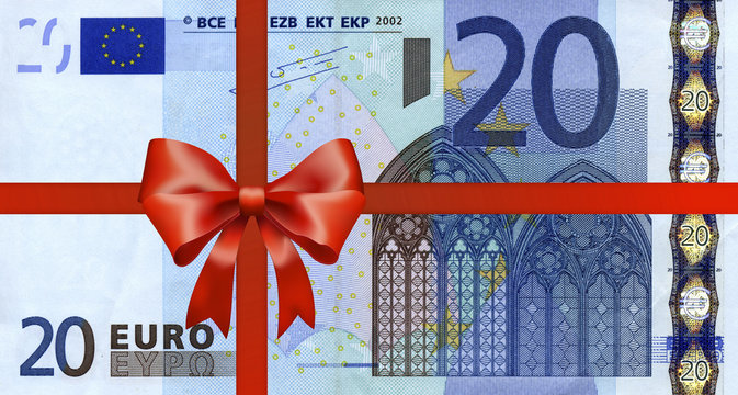 20 Euroschein mit Geschenkband