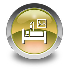 Yellow Glossy Pictogram "Intensive Care"