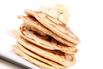 Pancakes with bananas