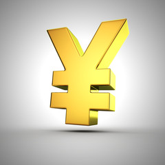 Golden yen sign