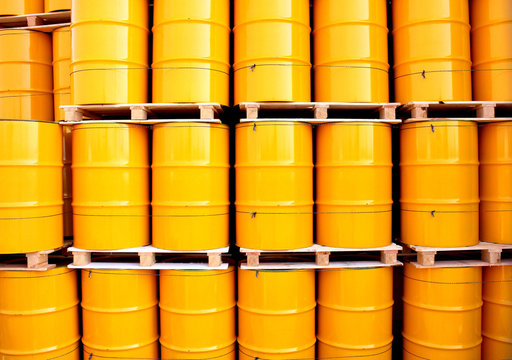 Yellow oil drums