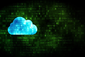 Cloud computing concept: Cloud on digital background