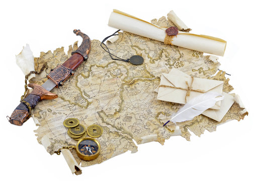 Pirate Map With Knife