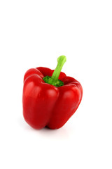 Red Bell peppers Three colors on white Background.