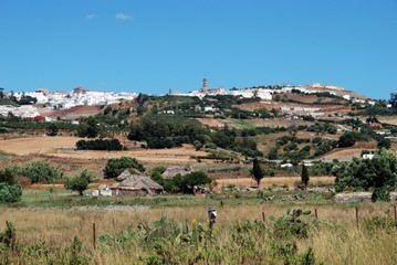 Fototapeta na wymiar Gruntów rolnych i wsi, Medina Sidonia, Andaluzja, Hiszpania.