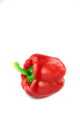 Red Bell peppers Three colors on white Background.