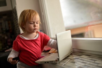 baby using laptop