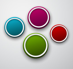 Set of paper round speech bubbles.