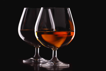 Two glass with brandy