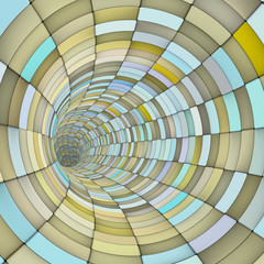 Naklejka premium 3d render tile tunnel pipes in multiple blue yellow