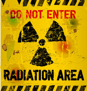 Radiation area warning, vector illustration