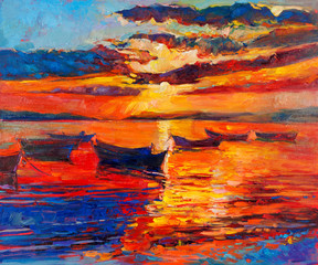 Sunset over ocean